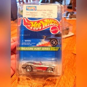 Hot Wheels Treasure Hunt Series '58 Corvette Silver #9/12 1995 NIB